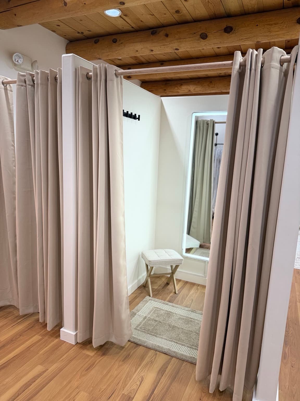 Private fitting area inside the bridal showroom