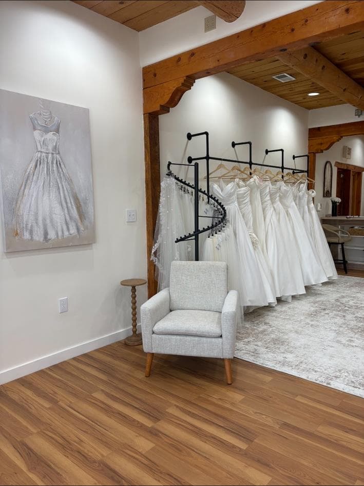 Bridal gown display area inside the showroom
