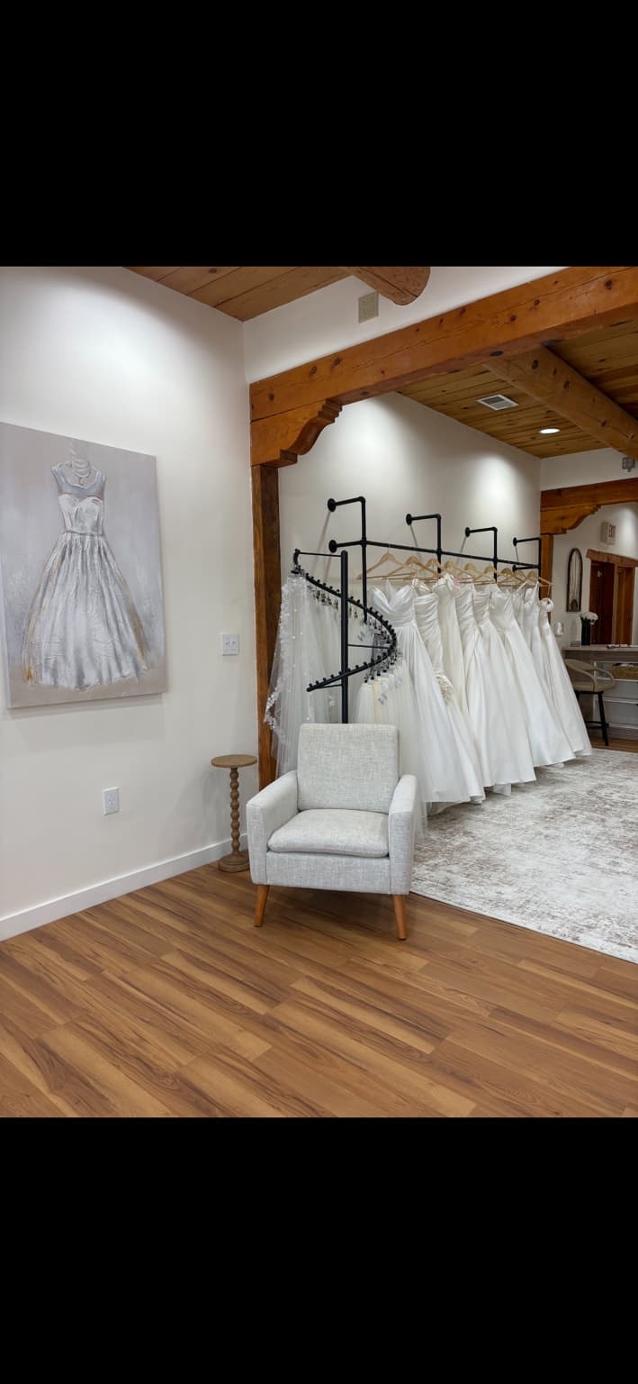 Bridal gown display area inside the showroom
